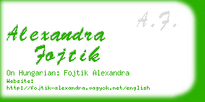 alexandra fojtik business card